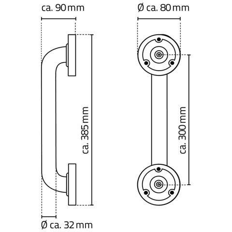 Maniglione Di Sicurezza 30 Cm Nero In Alluminio - Foto 2