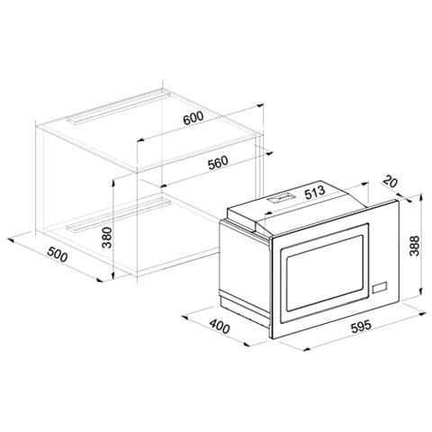 FGSP28159WS forno a microonde Da incasso Microonde con grill 28 L 900 W Antracite - Foto 2