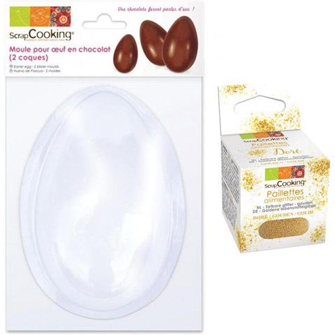 Stampo Per Uova Di Cioccolato + Glitter Alimentare Oro - Foto 1