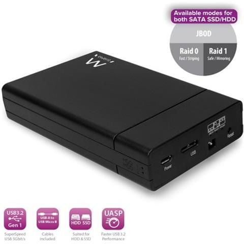 Ew7043 Contenitore Di Unità Di Archiviazione Enclosure Hdd / ssd Nero 2.5"" - Foto 2