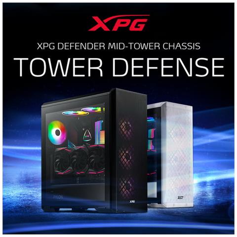 XPG CASE MID. T DEFENDER WHITE TG 2+1ARGB 120mm fan - Foto 2