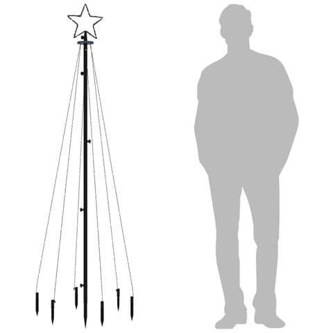Albero di Natale con Puntale Colorato 108 LED 180 cm - Foto 9