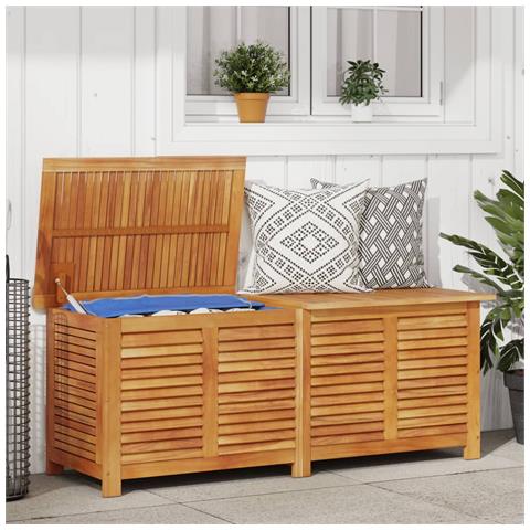 Contenitore Giardino Con Feritoia 150x50x56cm Massello Acacia - Foto 1