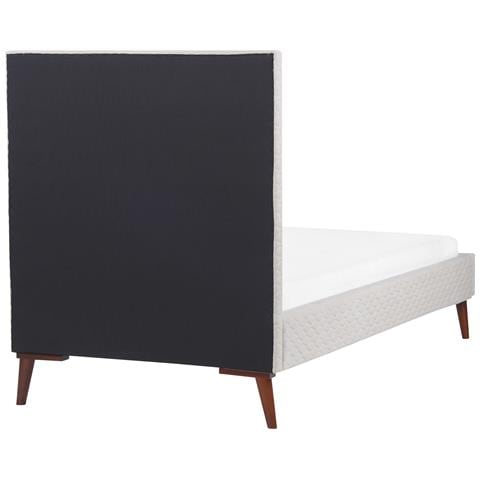 Letto Matrimoniale Velluto Bianco Sporco 90 X 200 Cm Bayonne - Foto 2
