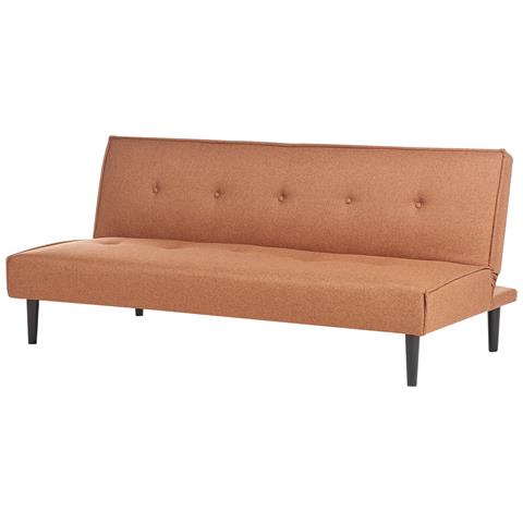 Divano Letto 3 Posti Visby Tessuto Marrone Dorato - Foto 2