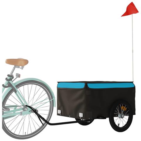 Rimorchio Da Bici Nero E Blu 45 Kg In Ferro - Foto 3