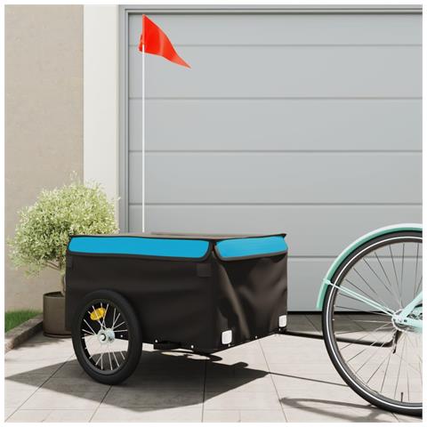 Rimorchio Da Bici Nero E Blu 45 Kg In Ferro - Foto 1