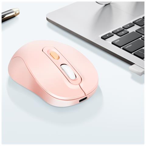 Mouse Senza Fili Bluetooth O Wi-fi 2,4 Ghz Precisione E Comfort, Rosa Cipria - Foto 2