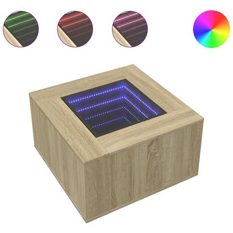 Tavolino Salotto Con Led Rovere Sonoma 60x60x40 Cm Multistrato - Foto 2