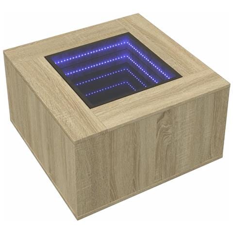 Tavolino Salotto Con Led Rovere Sonoma 60x60x40 Cm Multistrato - Foto 3