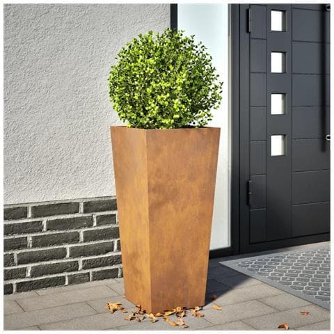 Fioriera Da Giardino 35x35x75 Cm In Acciaio Corten - Foto 2