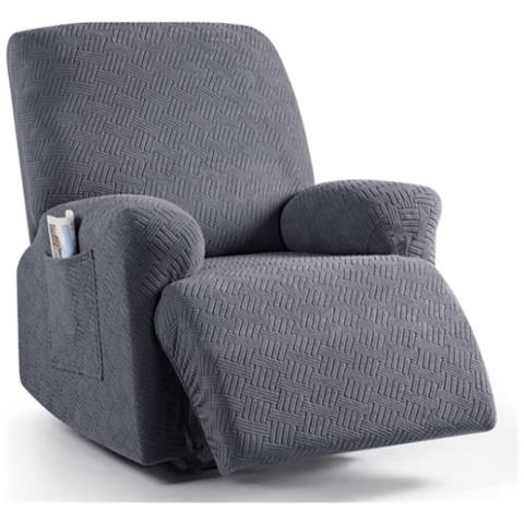 Fodera Per Divano Reclinabile Elasticizzata, Morbida Fodera Per Divano Monoposto In Poliestere Darkgrey - Foto 1
