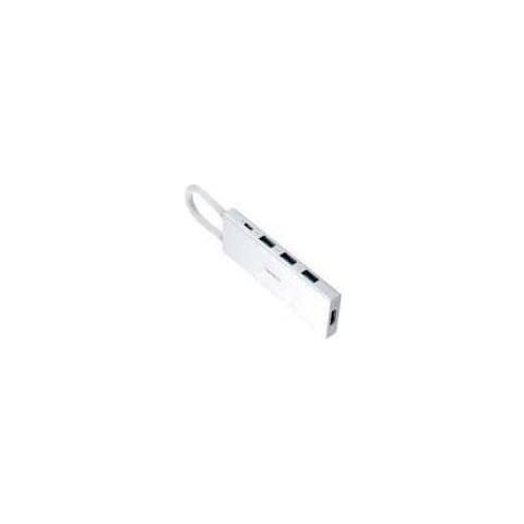 Hub Usb 5 in 1 Usb 3.0 Type C HDMI 4K 5 porte Argento - Foto 3