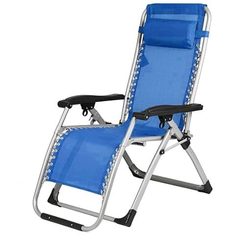 Sedia Giardino Poltrona Relax Pieghevole Big Gravita Zero Metallo Tessuto Blu - Foto 3