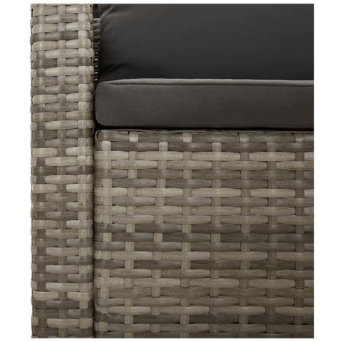 Set Divani da Giardino 9 pz con Cuscini in Polyrattan Grigio - Foto 2