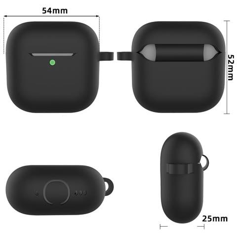 Custodia Per Airpods Con Portachiavi E Accessori Black  Airpods 4 Piatto - Foto 1