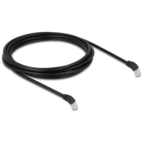 Cavo di rete RJ45 Cat. 6A S /FTP da 45° angolato verso il basso 3 m nero - Foto 2
