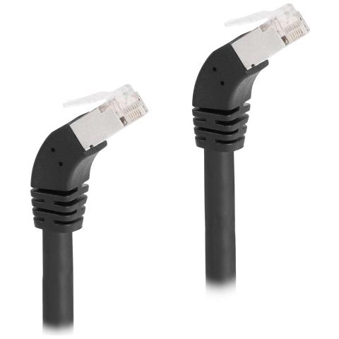 Cavo di rete RJ45 Cat. 6A S /FTP da 45° angolato verso il basso 3 m nero - Foto 1