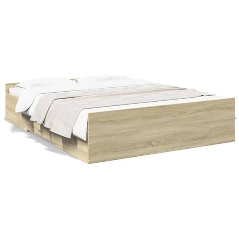 Giroletto Cassetti Rovere Sonoma 160x200 Cm Legno Multistrato - Foto 2