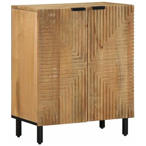 Credenze 3 Pz Marrone 60x33x75 Cm In Legno Massello Di Mango - Foto 3