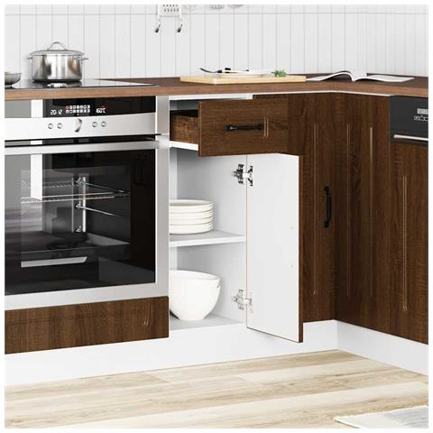 Base Da Cucina Kalmar Rovere Marrone In Legno Multistrato - Foto 3
