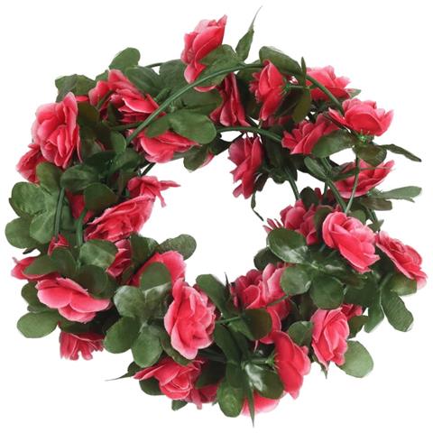 Ghirlande Fiori Artificiali Natale 6 Pz Rosa Rossa 250 Cm - Foto 2