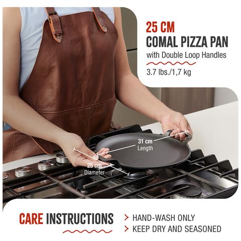 Victoria 31800 Piastra Per Grigliare Ghisa A Induzione Per Pizza, Padella 25cm Per Fuoco, Forno  Nero - Foto 8