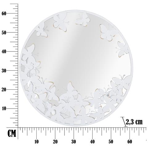 Specchio Con Cornice Mf491 - Bianco - Metallo - 62,5x2,3x62,5 Cm - Foto 6