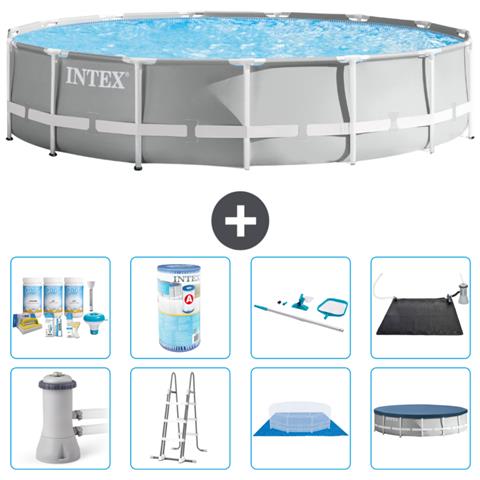 Piscina Fuori Terra - In Giro - 457x107 Cm - Grigio - Include Accessori Coordinati A2239 - Foto 1