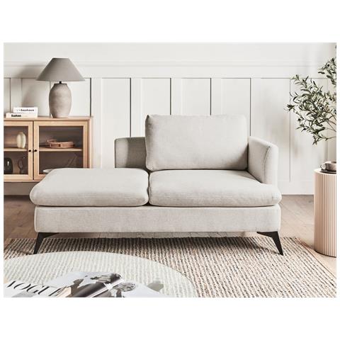 Chaise Longue Versione Destra Sievoz Tessuto Beige Chiaro - Foto 1