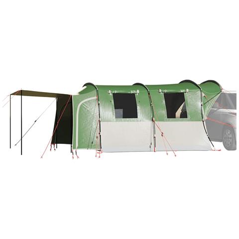 Tenda da Campeggio per Auto per 4 Persone Verde Impermeabile - Foto 1