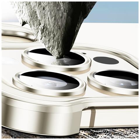 Custodia Con Cornice In Metallo Unica + Pellicola Per Obiettivo Per Iphone 12 Pro Silver - Foto 6