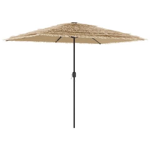 Ombrellone Giardino LED e Palo in Acciaio Marrone 300x200x250cm - Foto 1