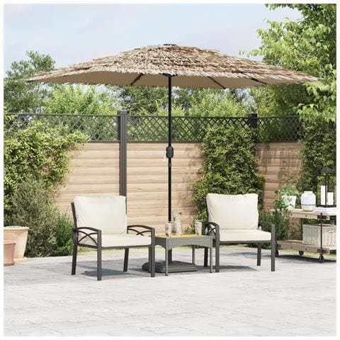 Ombrellone Giardino LED e Palo in Acciaio Marrone 300x200x250cm - Foto 2
