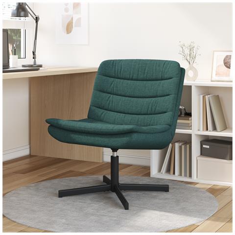 Sedia girevole Verde scuro Tessuto Standard Girevole - Foto 2