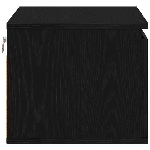 Cabinette da notte  con luci LED 2 pz da parete in rovere nero - Foto 9