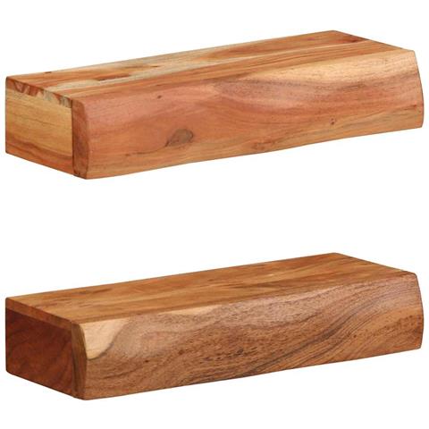 Mensole da Parete 2 pz 40x17x8 cm in Legno Massello di Acacia - Foto 1