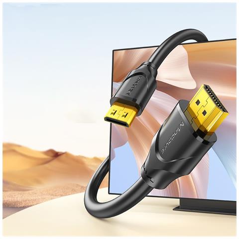 Cavo Da Mini Hdmi A Hdmi 4k Ad Alta Velocità - Trasferimento Bidirezionale, Compatibile Con Monitor, Tablet E Pc 2 Metri - Foto 2