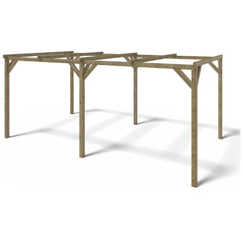 Tettoia Posto Auto Coperto In Legno 3x5.1 M - 15.3 M2 - Foto 1