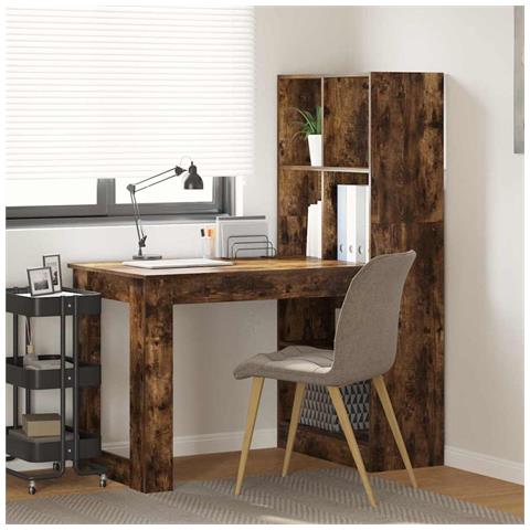 Scrivania Rovere fumo 122 x 67 x 145 cm Legno multistrato - Foto 2