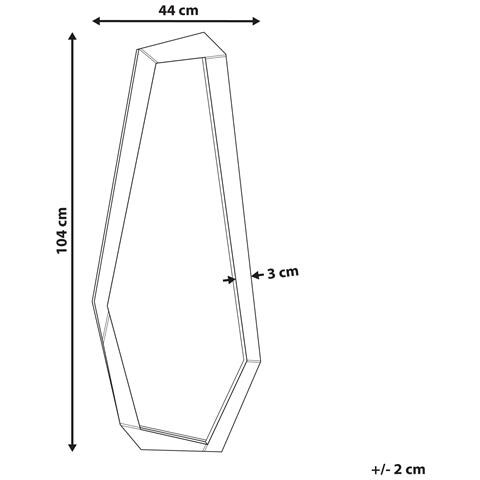 Specchio Chanu 44 Cm 104 Cm Marrone Chiaro - Foto 6