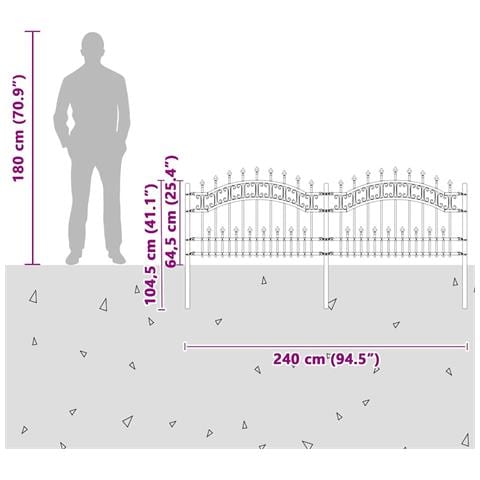 Recinzione da giardino Bianco 115 cm - Foto 6
