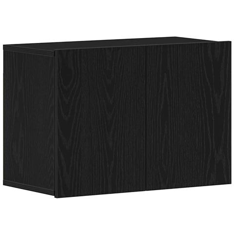 Mobile TV Rovere Nero 60x30x41 cm in Legno Massello - Foto 1