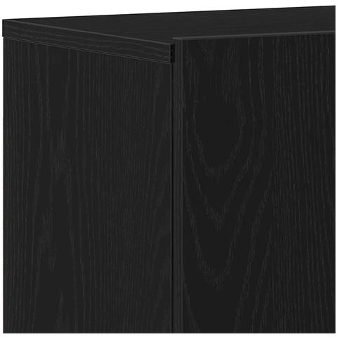 Mobile TV Rovere Nero 60x30x41 cm in Legno Massello - Foto 9