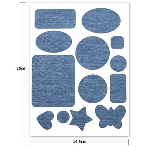 Toppe Di Riparazione In Denim Per Ginocchia/gomiti - Toppe In Tessuto Termoadesive Per Vestiti, Jeans (confezione Da 5) Blue - Foto 2