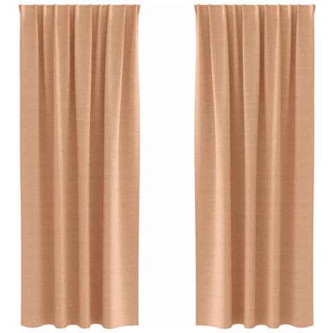 Tende con tende 2 pcs Marrone chiaro 245x140cm Poliestere - Foto 1