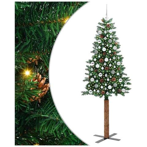 Albero di Natale snodato con 300 LED con supporto Verde 210 cm - Foto 1