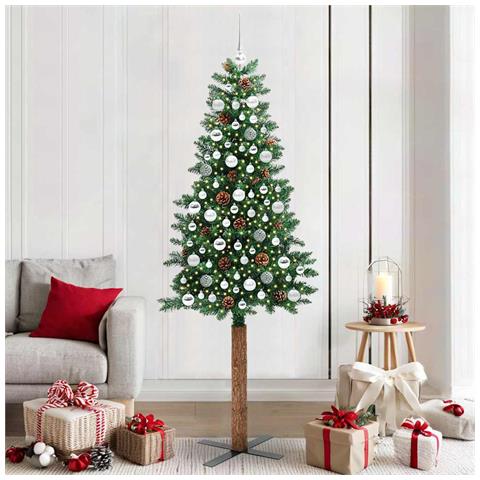 Albero di Natale snodato con 300 LED con supporto Verde 210 cm - Foto 2