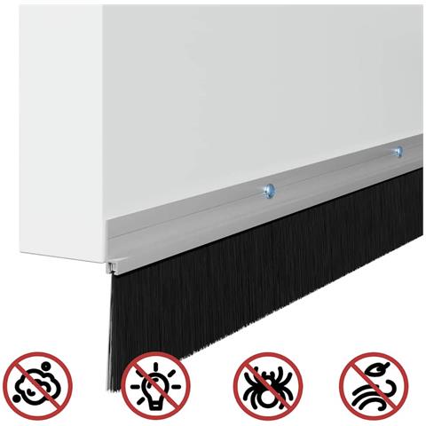 Spazzole per porte a vite 12 pcs Argento 100 cm - Foto 9