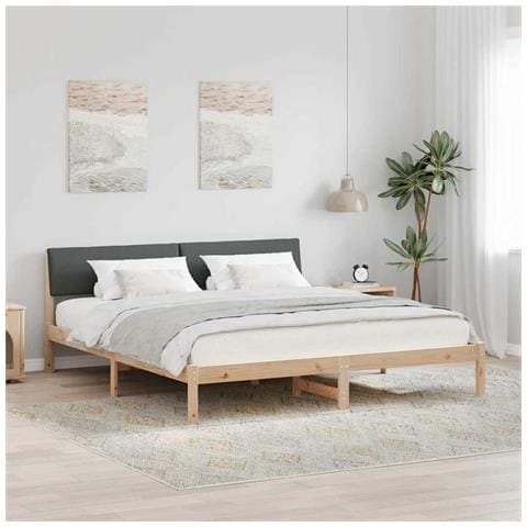 Struttura del Letto marrone e grigio scuro 180 x 200 cm - Foto 2